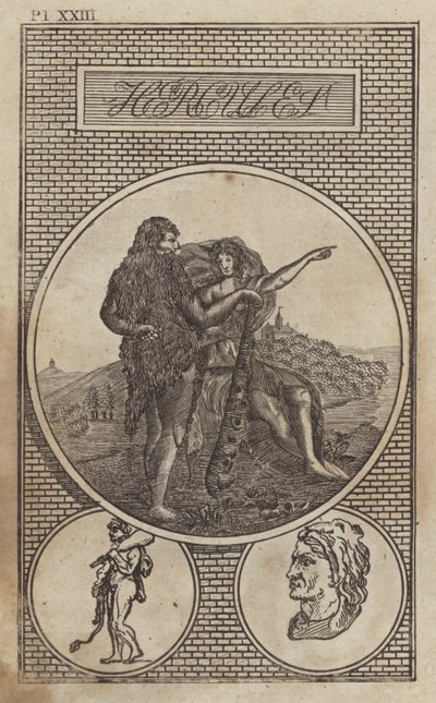 Herkules, antiker römischer Held und Gott (Stich) von English School