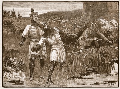 Heldentum von St. Clair bei der Belagerung von Bridgnorth Castle, Illustration aus Cassells Illustrierter Geschichte Englands von English School