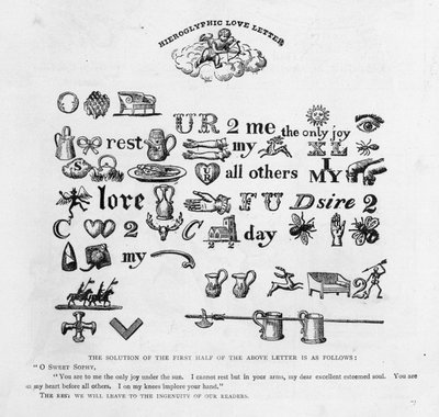 Hieroglyphische Liebesbriefe, um 1893 von English School