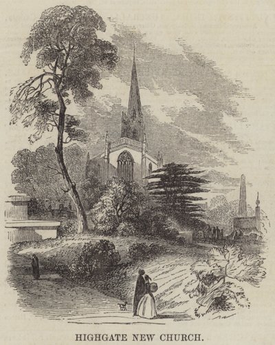 Neue Kirche in Highgate (Stich) von English School
