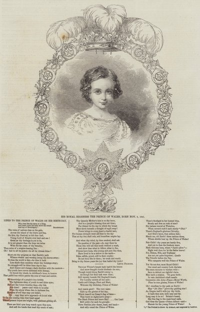 Seine Königliche Hoheit der Prinz von Wales, geboren am 9. November 1841 (Stich) von English School