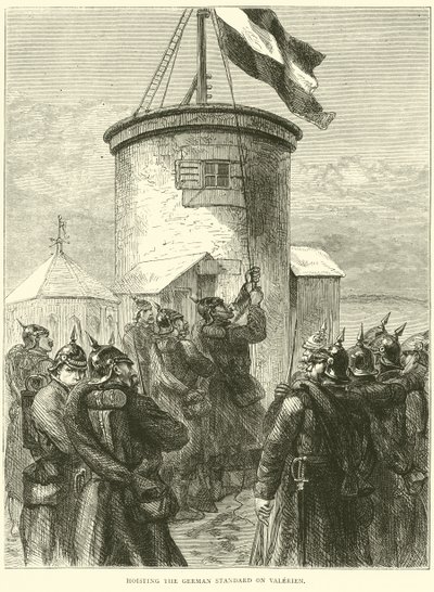 Hissen der deutschen Flagge auf Valerien, März 1871 von English School