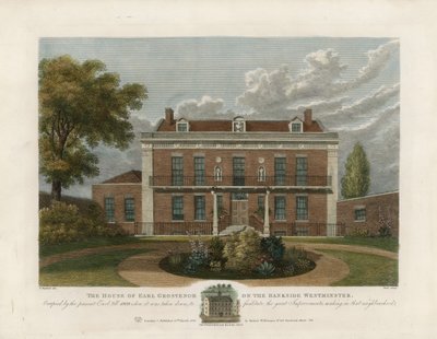 Haus des Earl Grosvenor am Bankside, Westminster. Abgerissen 1809 von English School