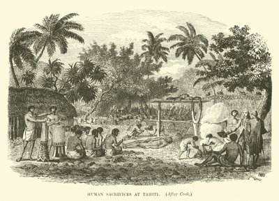 Menschenopfer auf Tahiti, nach Cook von English School