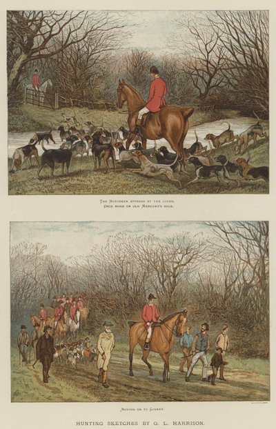 Jagdszenen (Chromolithografie) von English School