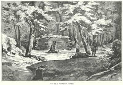 Hütte in einem norwegischen Wald von English School