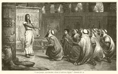 "Ich bin Joseph, euer Bruder, den ihr nach Ägypten verkauft habt", Genesis, xlv, 4 von English School