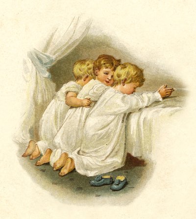 Illustration für Die Ankunft des Weihnachtsmanns (Farblithographie) von English School