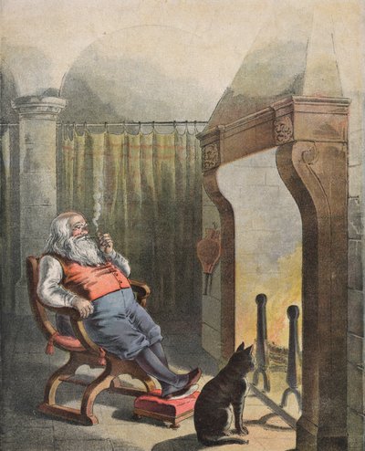 Illustration für Die Nacht vor Weihnachten (Chromolithographie) von English School