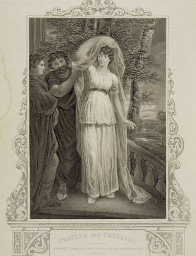 Illustration aus Troilus und Cressida, Akt III, Szene 2, von William Shakespeare (1564-1616) von English School
