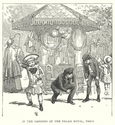 In den Gärten des Palais Royal, Paris (Gravur) von English School