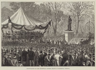 Einweihung der Stonewall Jackson Statue in Richmond, Virginia (Stich) von English School