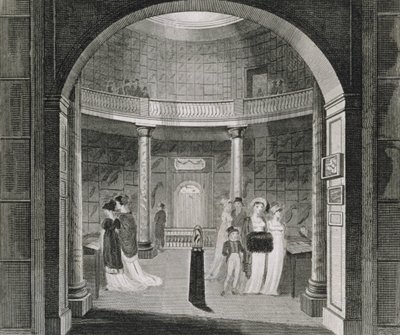 Innenansicht des Leverian Museums, 1806 von English School