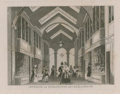 Innenansicht der Burlington Arcade von English School