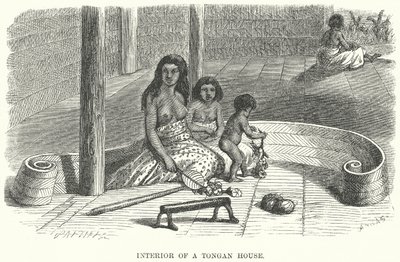 Innenansicht eines tonganischen Hauses von English School