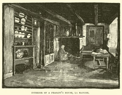 Innenraum eines Bauernhauses, La Manche von English School
