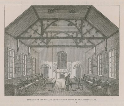 Innenraum eines der Schulzimmer von Lady Owen von English School