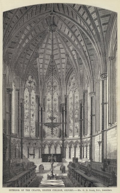 Innenraum der Kapelle, Exeter College, Oxford von English School
