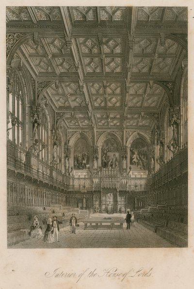 Innenansicht des House of Lords, Westminster, London von English School