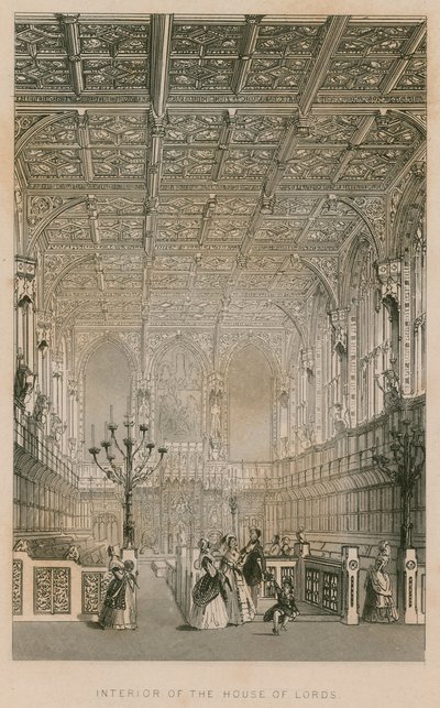 Innenansicht des House of Lords, Westminster, London von English School