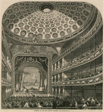 Innenansicht des Neuen Surrey Theaters, Blackfriars Road, London von English School