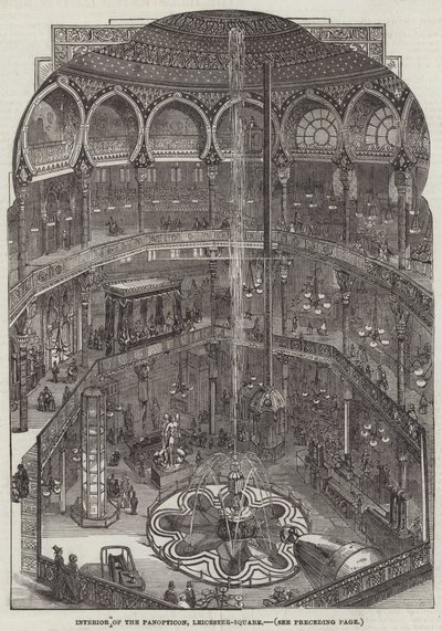 Innenansicht des Panoptikons, Leicester-Square (Gravur) von English School