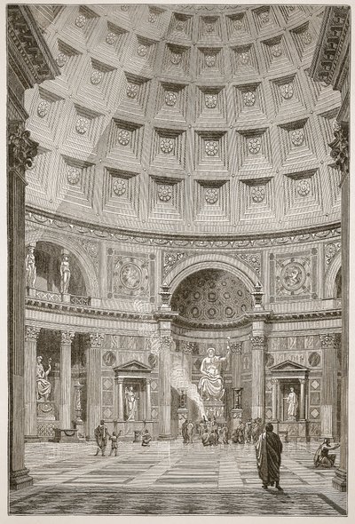 Innenraum des Pantheon in Rom (restauriert) von English School