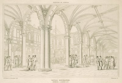 Innenansicht der Royal Exchange, London, Blick nach Südwesten von English School