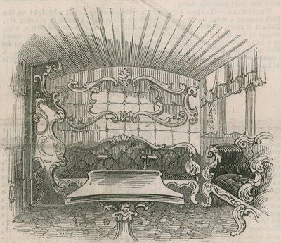 Innenraum des königlichen Eisenbahnwagens von English School