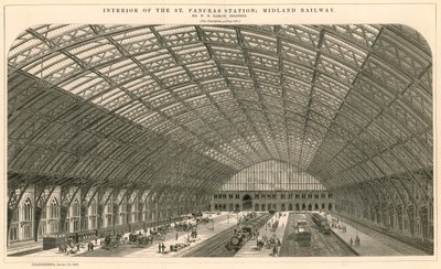 Innenansicht des St Pancras Bahnhofs - Midland Railway von English School