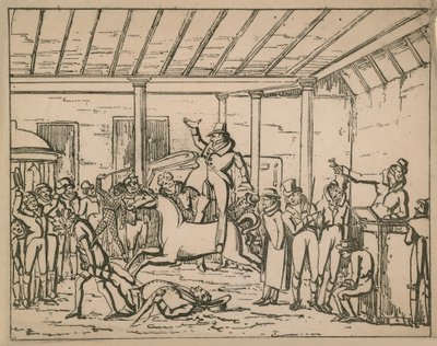 Innenansicht des alten Tattersalls Auktionshauses von English School