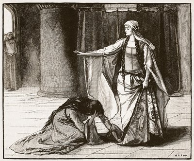 Interview zwischen der Kaiserin Matilda und Königin Maud, Illustration aus Cassells Illustrierter Geschichte Englands von English School