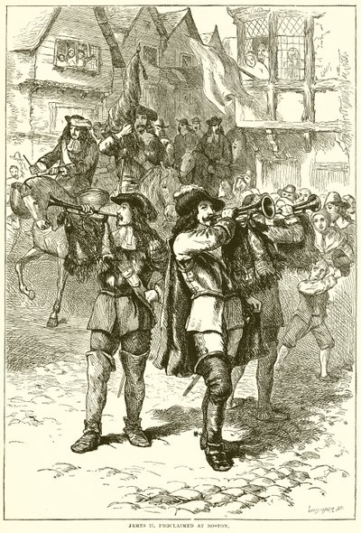 James II. in Boston ausgerufen von English School