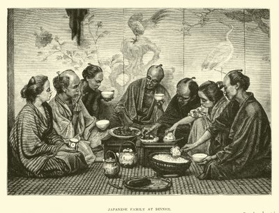 Japanische Familie beim Abendessen von English School