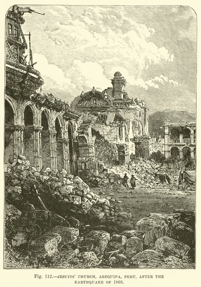 Jesuitenkirche, Arequipa, Peru, nach dem Erdbeben von 1868 von English School