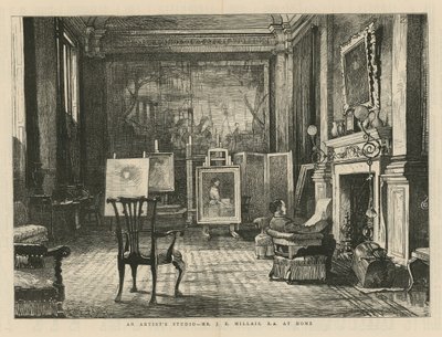John Everett Millais zu Hause von English School