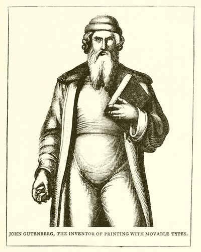 Johannes Gutenberg, der Erfinder des Buchdrucks mit beweglichen Lettern von English School