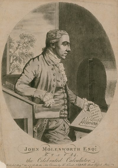 John Molesworth der berühmte Rechner, im Alter von 24 Jahren von English School