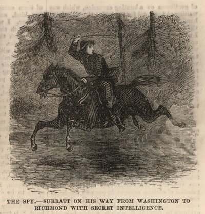 John Surratt auf dem Weg von Washington nach Richmond mit geheimen Informationen von English School