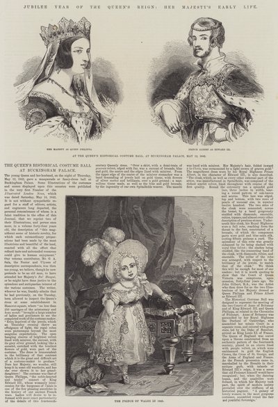 Jubiläumsjahr der Regentschaft der Königin, das frühe Leben Ihrer Majestät (Gravur) von English School