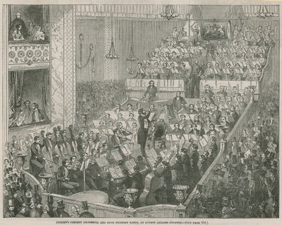 Julliens Konzertorchester und vier Militärkapellen im Covent Garden Theatre von English School