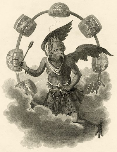 Jupiter, ein Idol der Chinesen, Illustration aus Die Welt: oder der gegenwärtige Zustand des Universums, eine allgemeine und vollständige Sammlung moderner Reisen und Reisen, von Cavendish Pelham, veröffentlicht von English School