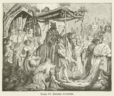 Karl IV. zieht in Avignon ein von English School