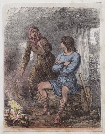 König Alfred in der Hütte des Kuhhirten von English School