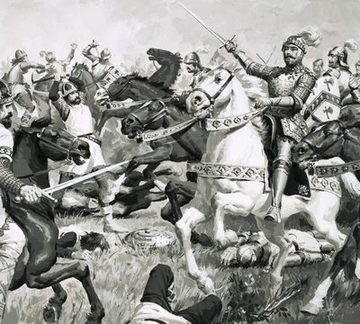 König Artus führte die Briten zu einem überwältigenden Sieg gegen die Sachsen von English School