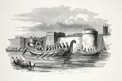 König Edgar wird von acht Königen auf dem Fluss Dee gerudert von English School