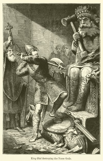 König Olaf zerstört die nordischen Götter von English School