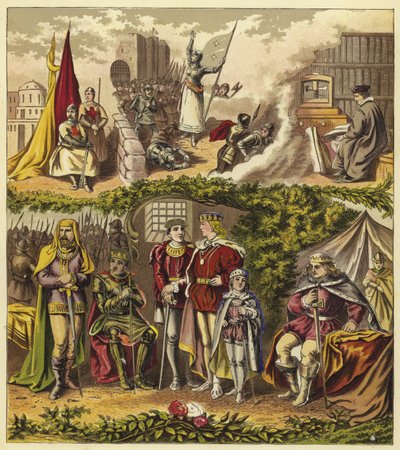 Könige des Hauses Lancaster und York; König Heinrich IV, König Heinrich V, König Heinrich VI, König Eduard IV, König Eduard V, König Richard III von English School