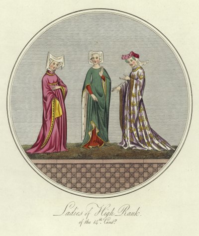 Damen von hohem Rang des 14. Jahrhunderts von English School