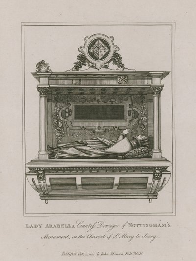 Lady Arabella, Gräfin Witwe von Nottingham, Denkmal in der Kapelle St. Mary le Savoy von English School